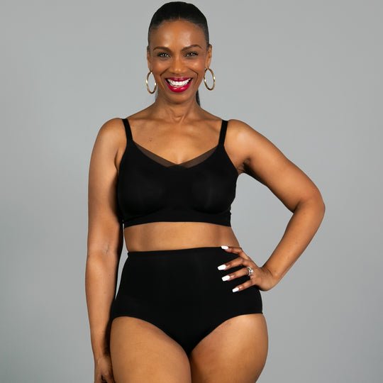 Invisible Edge Bra with Mesh - Black banner